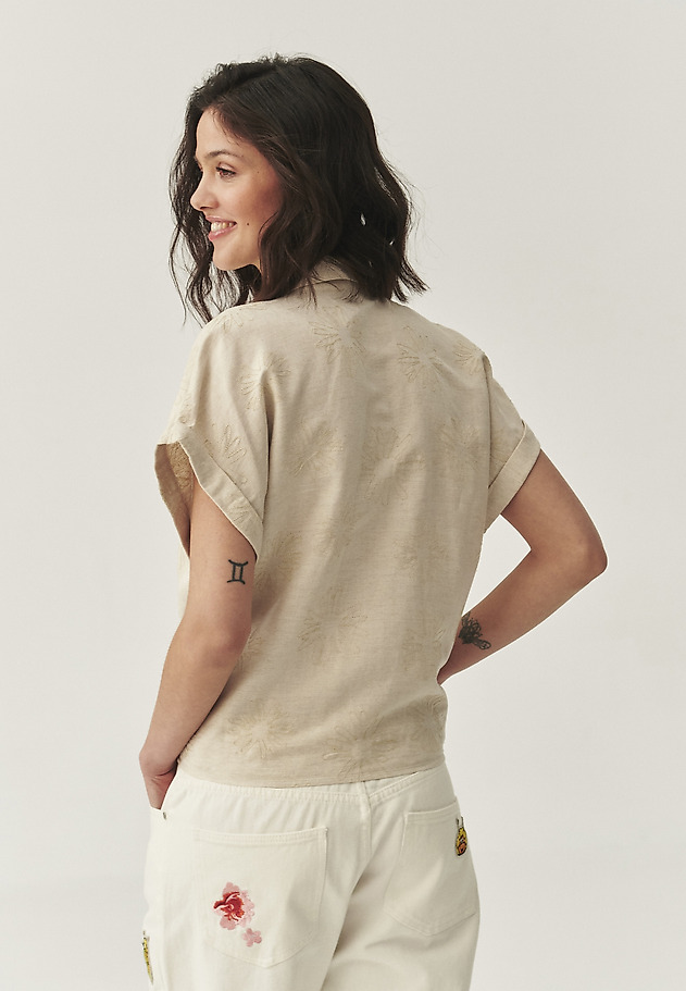 LINEN-VISCOSE SHIRT - KAMA LINEN-VISCOSE SHIRT - KAMA BEIGE 2