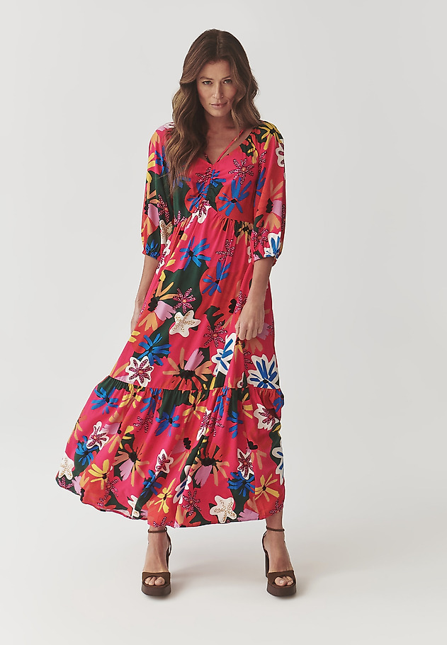 LADIES’ MAXI FLORAL DRESS - PALMIKO LADIES’ MAXI FLORAL DRESS - PALMIKO MULTIKOLOR 1