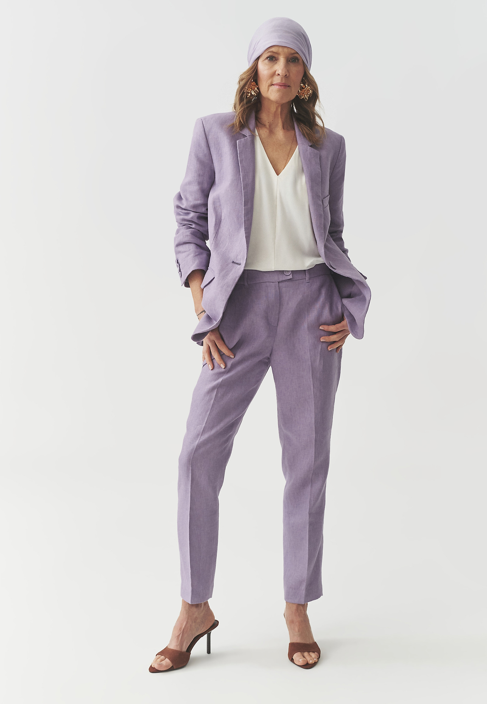 LOOSE-FITTING LINEN BLAZER - MEKO 1 LOOSE-FITTING LINEN BLAZER - MEKO 1 PURPLE 105398