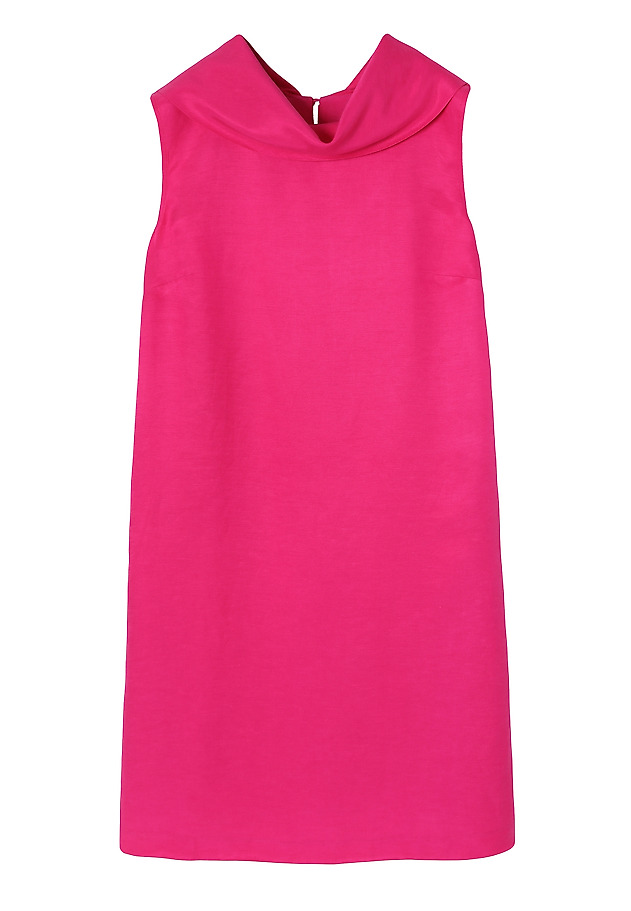 WOVEN DRESS WITH EYE-CATCHING NECKLINE - KAIA WOVEN DRESS WITH EYE-CATCHING NECKLINE - KAIA RÓŻOWY 6