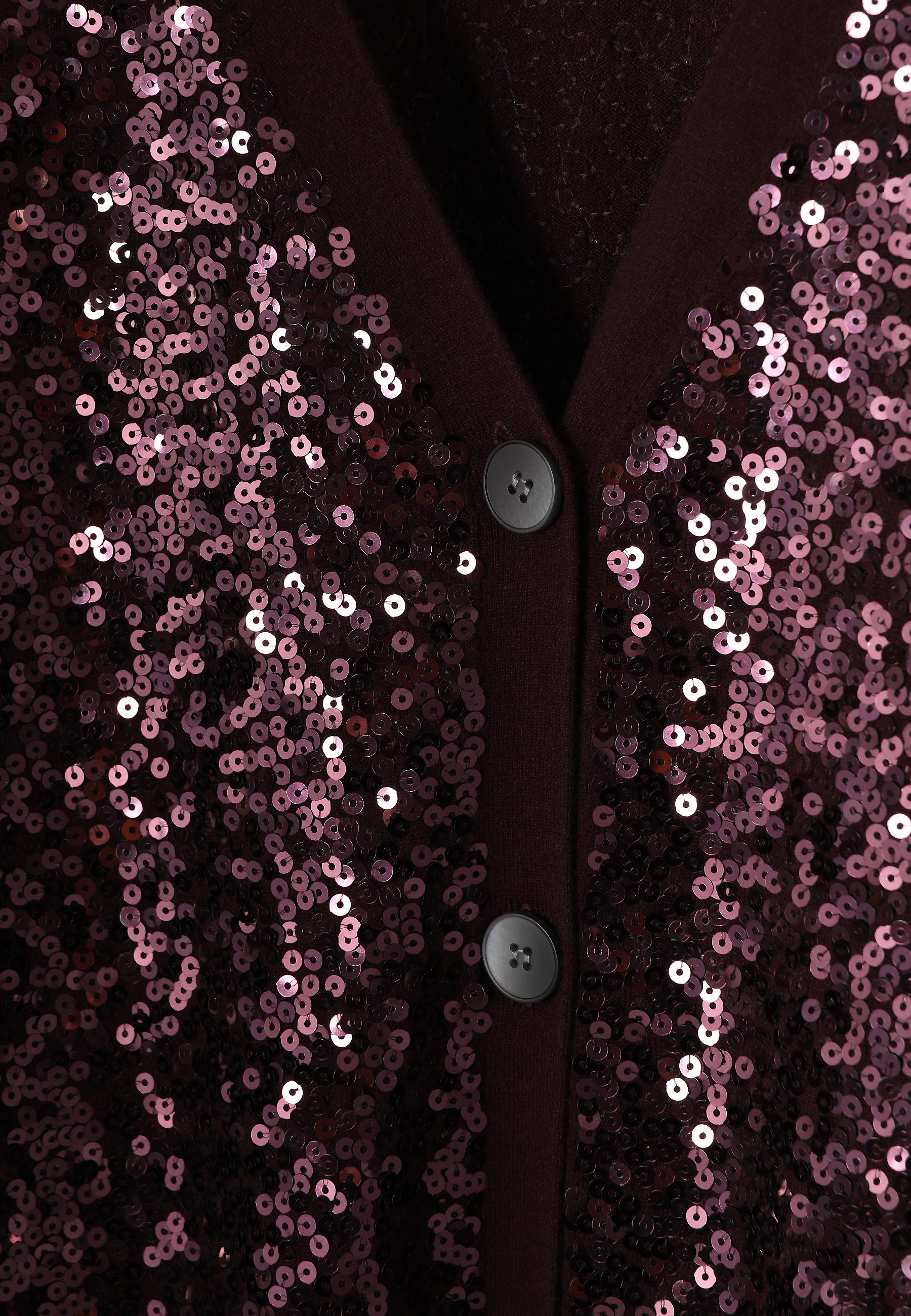 KARDIGAN Z ZLATNIMI PAIETAMI IN V-IZREZOM - GLOSS RDEČA 2