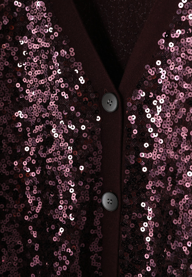 SEQUINED CARDIGAN WITH V-NECK -GLOSS SEQUINED CARDIGAN WITH V-NECK -GLOSS RED 8
