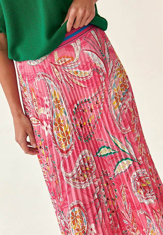 LADIES' PLEATED SKIRT WITH DECORATIVE BELT SEMINA LADIES' PLEATED SKIRT WITH DECORATIVE BELT SEMINA MULTIKOLOR 5
