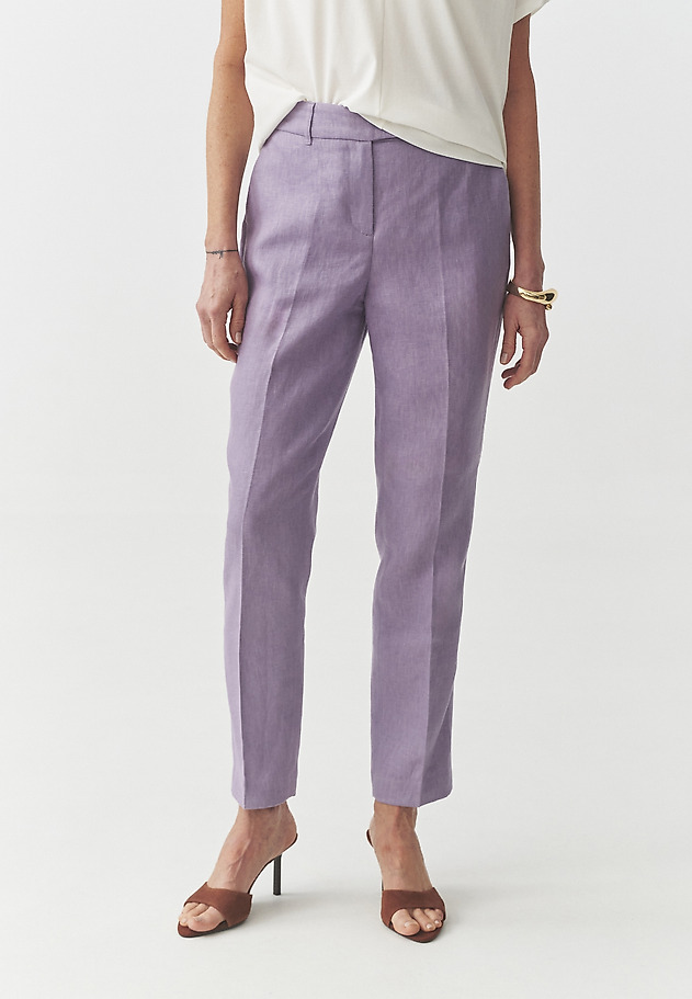 LINEN TROUSERS WITH STRAIGHT LEG — IMI 1 LINEN TROUSERS WITH STRAIGHT LEG — IMI 1 FIOLETOWY 4