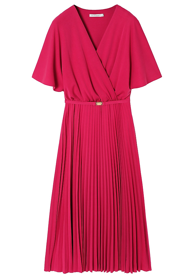 PLEATED DRESS IN FUCHSIA - GALIJA PLEATED DRESS IN FUCHSIA - GALIJA CZERWONY 9
