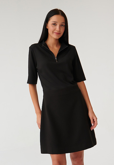 PLÁTĚNÉ ŠATY S OZDOBNÝM ZIPEM MANAMA PLÁTĚNÉ ŠATY S OZDOBNÝM ZIPEM MANAMA