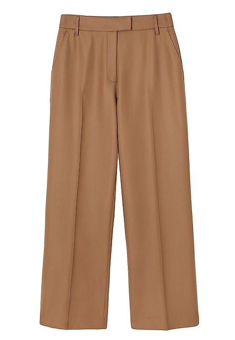 WEŁNIANE SPODNIE GARNITUROWE - ZARIANA 2 BRĄZOWY 2