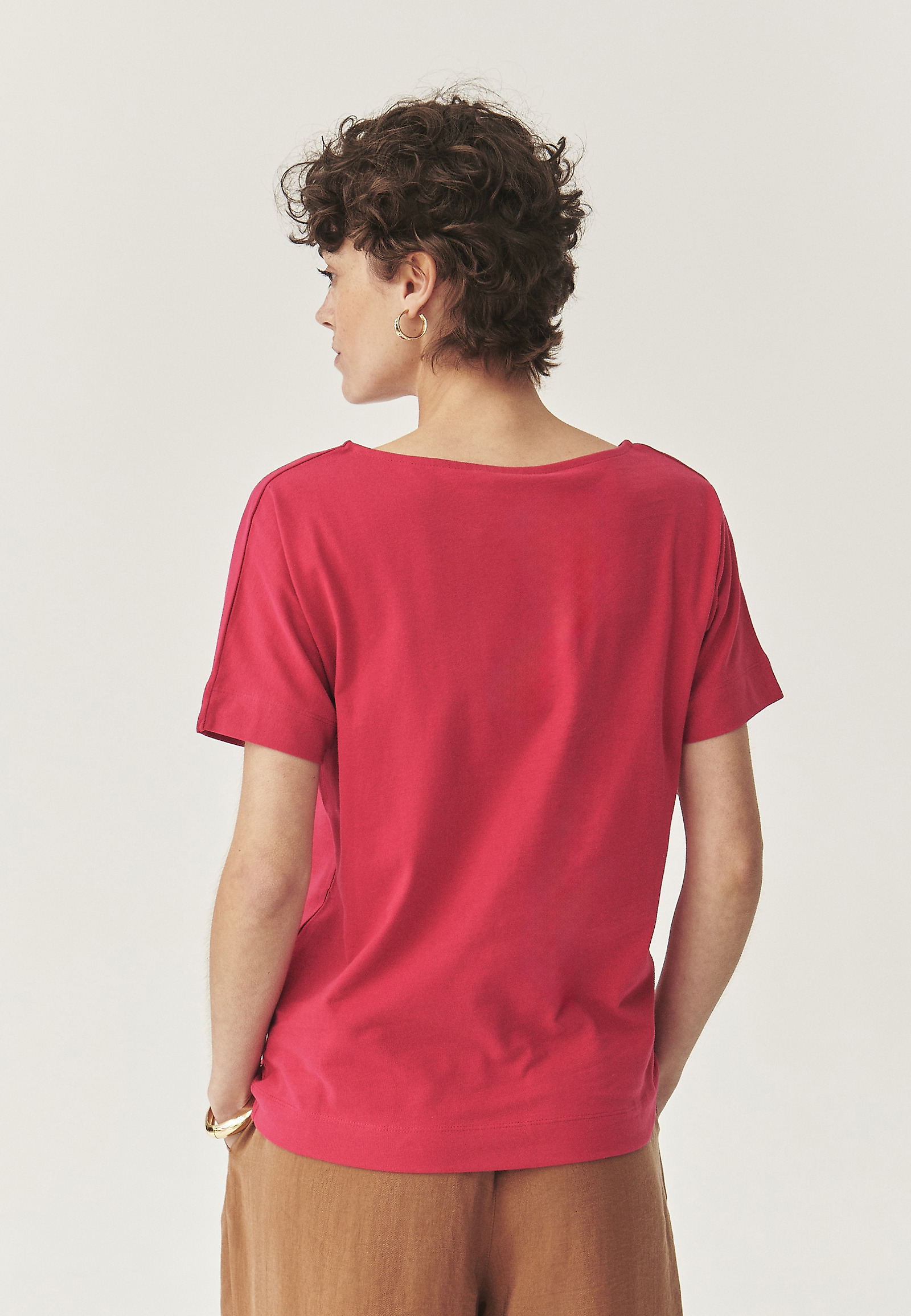 BAWEŁNIANY T-SHIRT Z NADRUKIEM - LALI BAWEŁNIANY T-SHIRT Z NADRUKIEM - LALI RÓŻOWY 113052