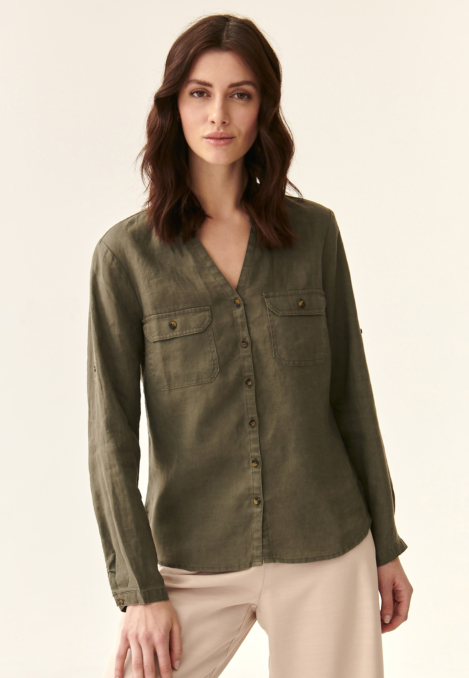 DÁMSKA ĽANOVÁ KOŠEĽA JUSTYNA DÁMSKA ĽANOVÁ KOŠEĽA JUSTYNA KHAKI 87349