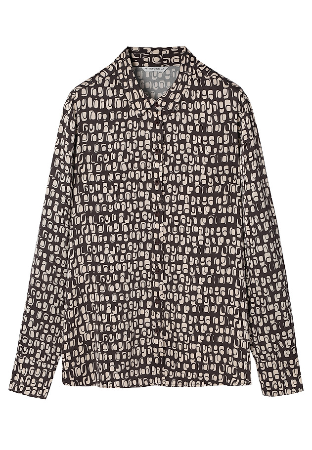 SATIN SHIRT WITH PROPRIETARY DESIGN - NIKA SATIN SHIRT WITH PROPRIETARY DESIGN - NIKA BROWN 7