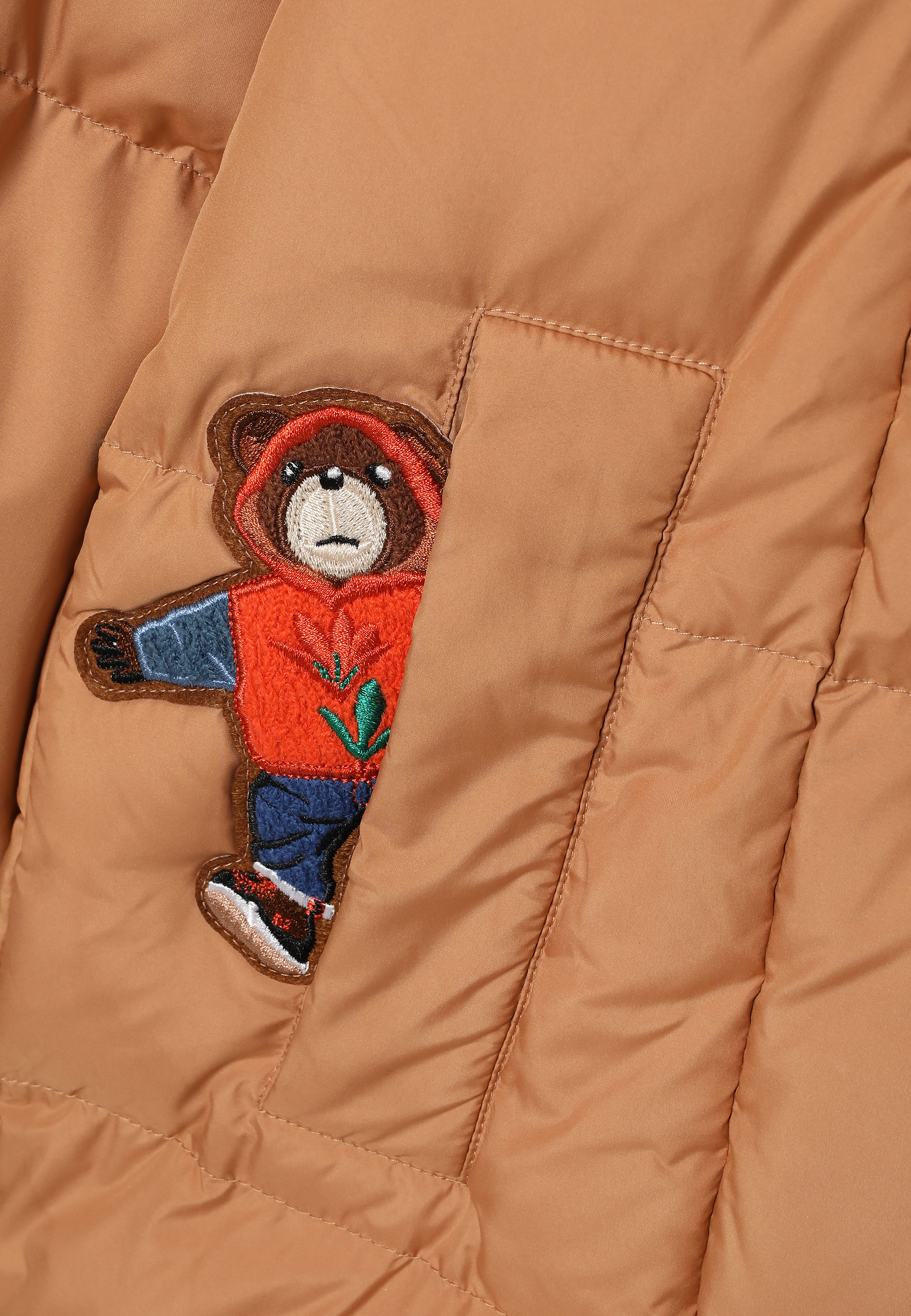 PUCHOWA KURTKA Z MISIEM USZATKIEM - KREZI BEŻOWY 2