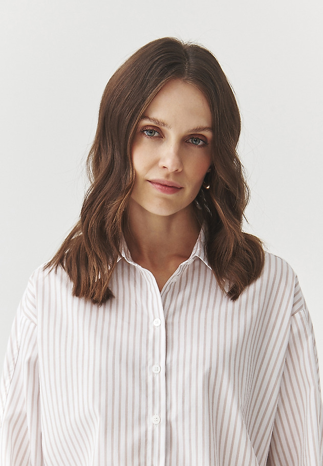STRIPED COTTON SHIRT — NAYA STRIPED COTTON SHIRT — NAYA ECRU 6