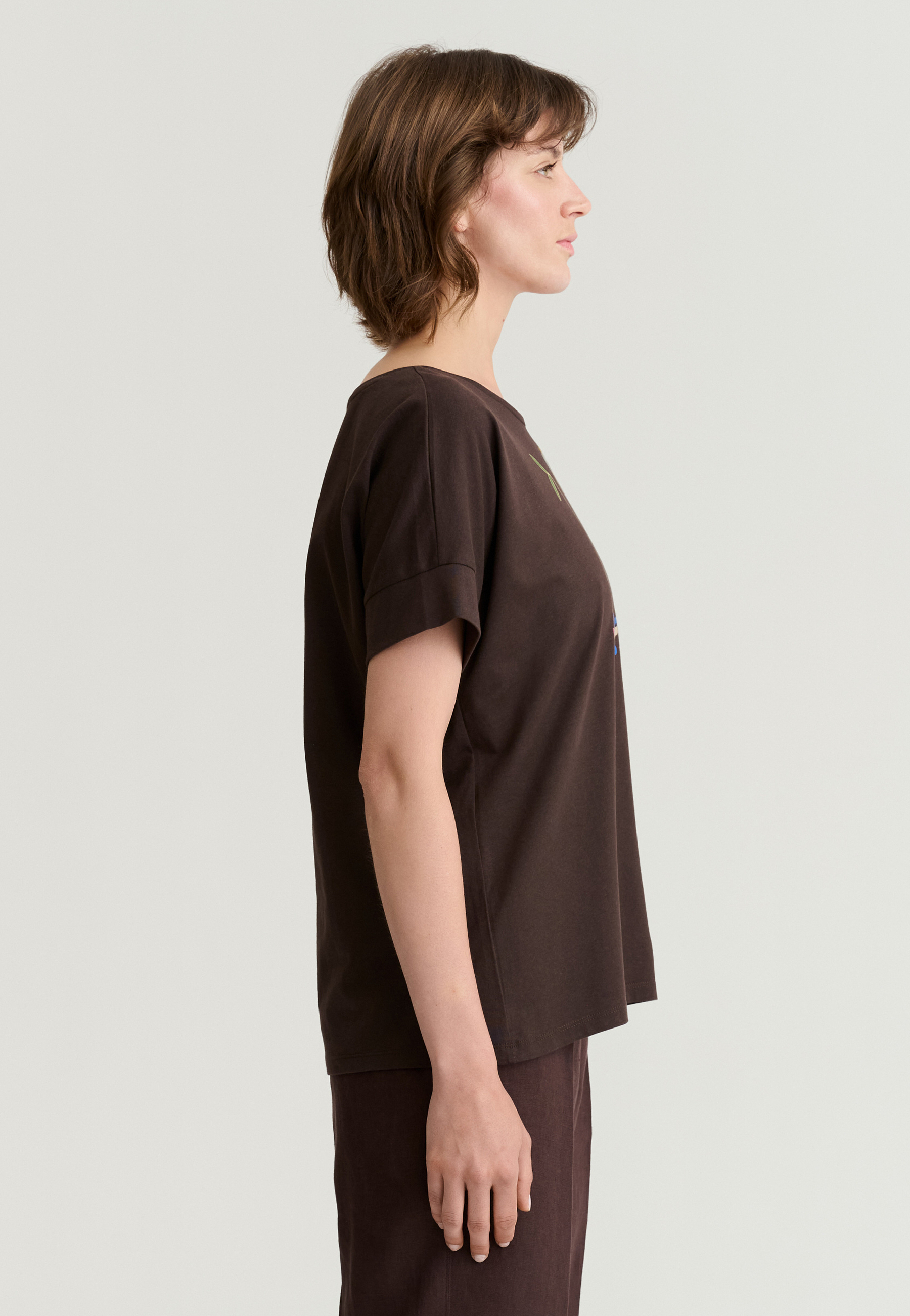 BAWEŁNIANY T-SHIRT Z NADRUKIEM - MONKI