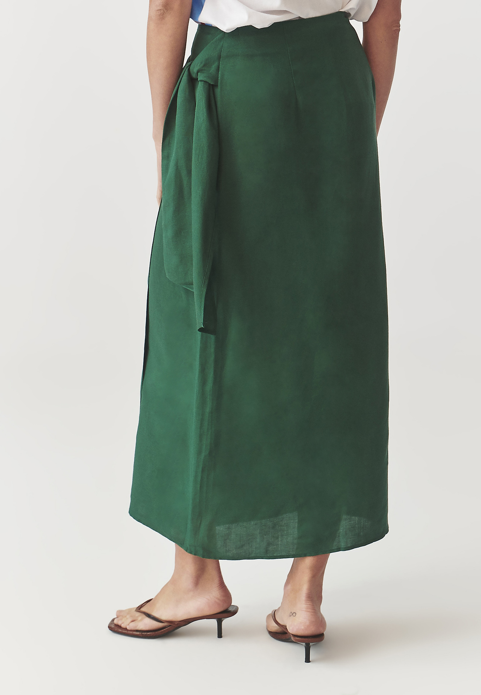 LADIES’ MIDI WRAP SKIRT - RITA 1 LADIES’ MIDI WRAP SKIRT - RITA 1 GREEN 98083