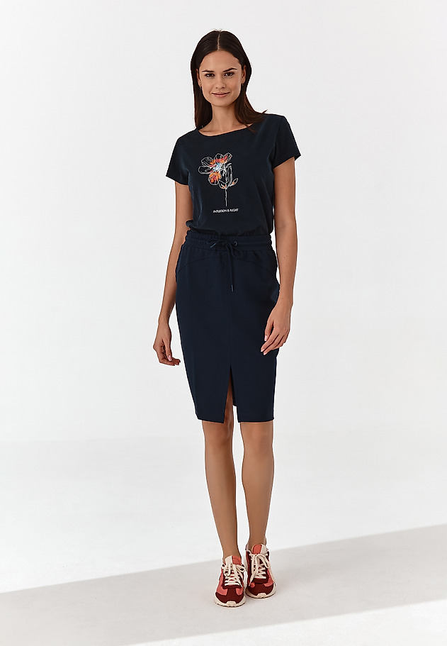 BAWEŁNIANY T-SHIRT DAMSKI ALBINA BAWEŁNIANY T-SHIRT DAMSKI ALBINA GRANATOWY 4