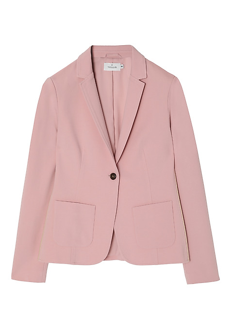 LADIES’ SINGLE-BREASTED BLAZER WITH DECORATIVE PIPING - DEDERI PINK 2