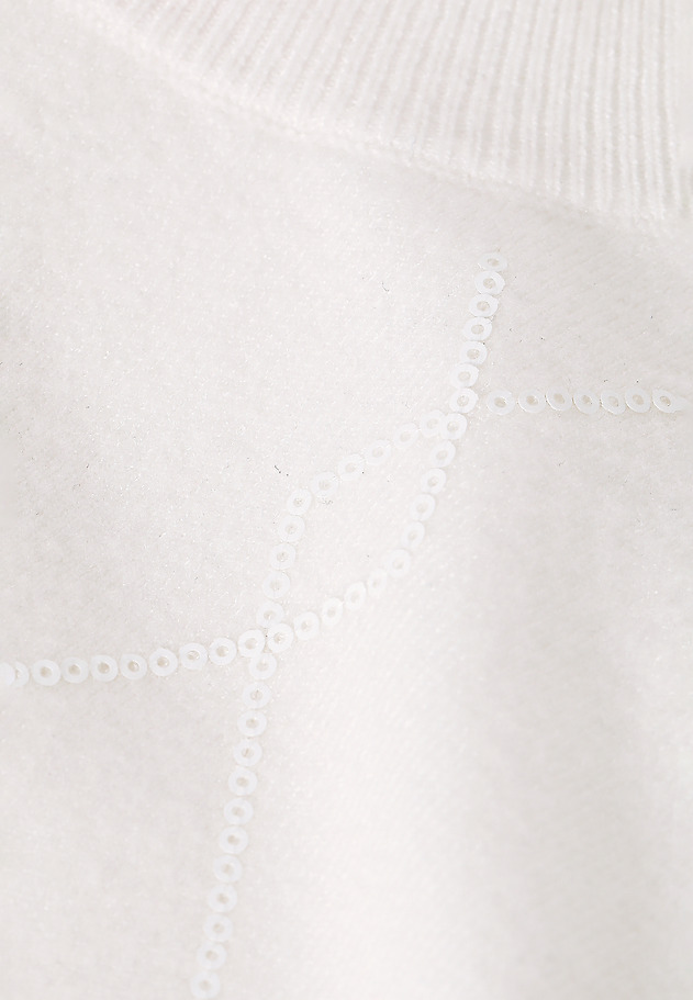LADIES’ SWEATER IN SEQUIN PATTERN IN DIAMONDS CEKIRO LADIES’ SWEATER IN SEQUIN PATTERN IN DIAMONDS CEKIRO BIAŁY 8