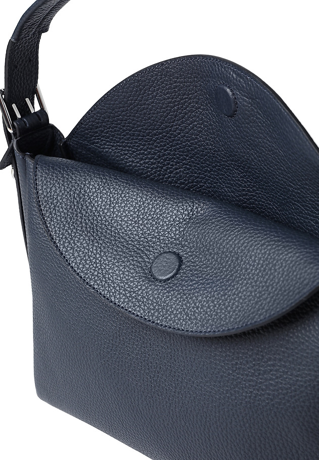 CLASSIC SHOULDER BAG IN GENUINE LEATHER - DELORA CLASSIC SHOULDER BAG IN GENUINE LEATHER - DELORA NAVY BLUE 6
