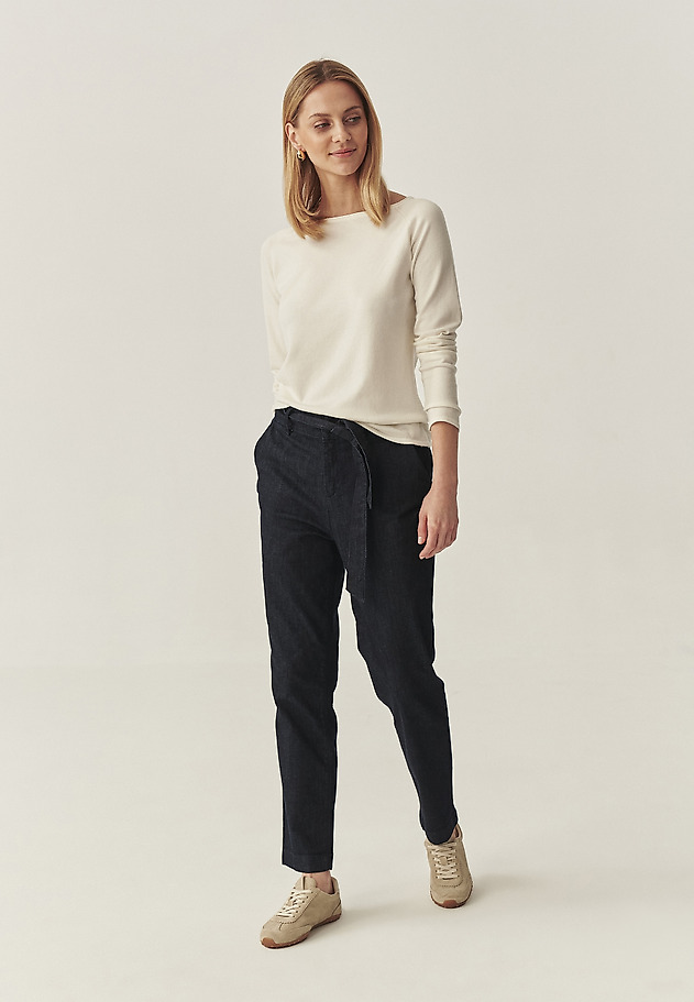 CLASSIC PULLOVER WITH A BOAT NECKLINE - BROOKE CLASSIC PULLOVER WITH A BOAT NECKLINE - BROOKE ECRU 4