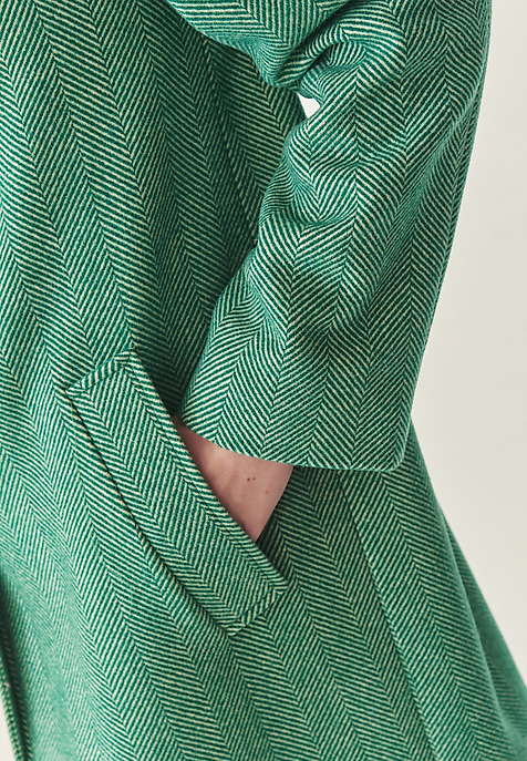 WOOL HERRINGBONE COAT - SEWRO GREEN 2