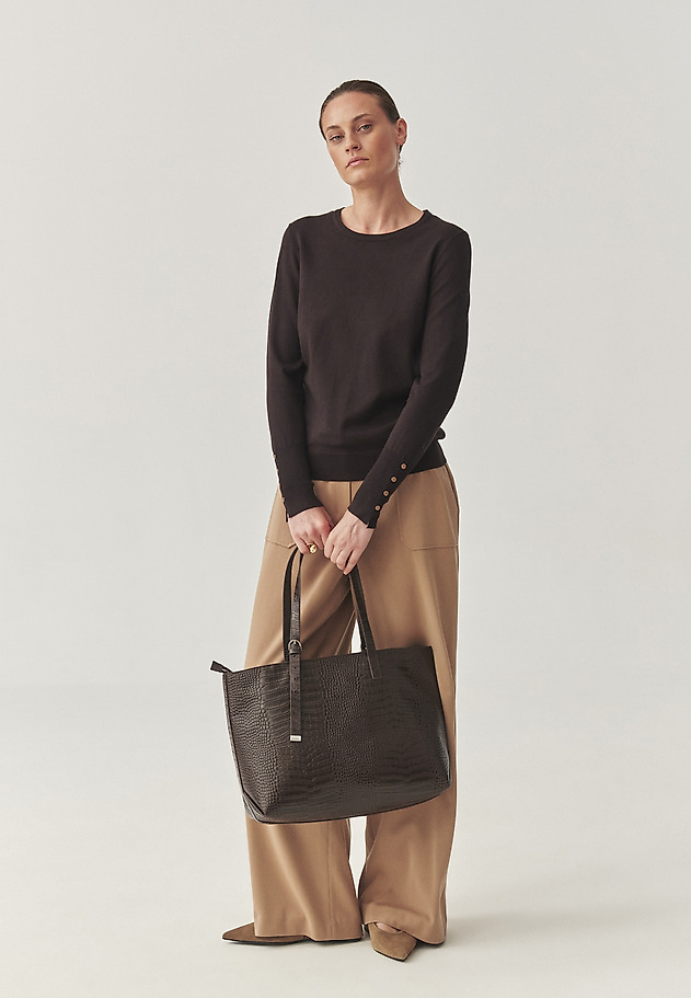 CLASSIC JUMPER WITH CERTIFIED VISCOSE - NICA CLASSIC JUMPER WITH CERTIFIED VISCOSE - NICA BROWN 4