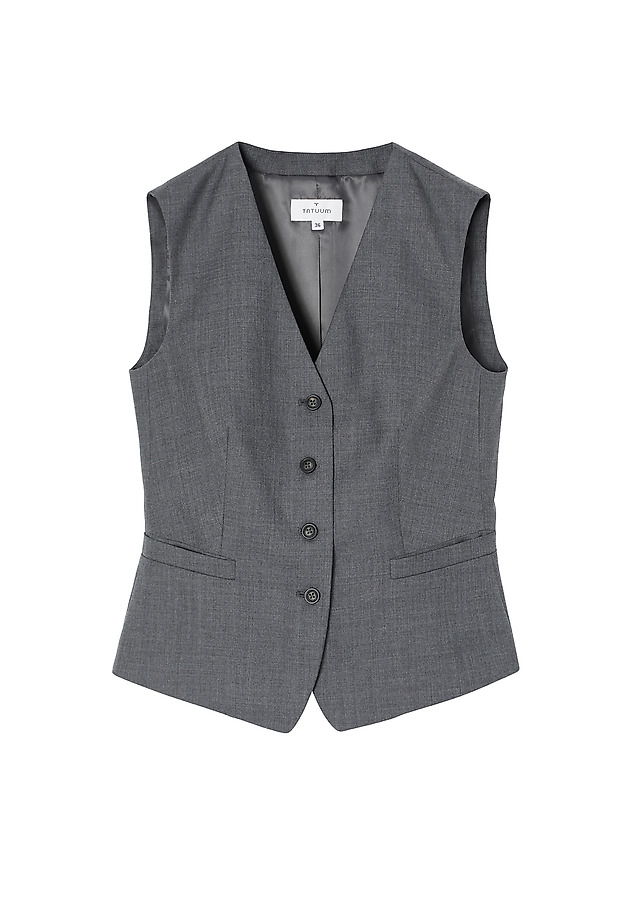 KLASYCZNA DAMSKA KAMIZELKA GARNITUROWA - RONITA 1 KLASYCZNA DAMSKA KAMIZELKA GARNITUROWA - RONITA 1 SZARY 6