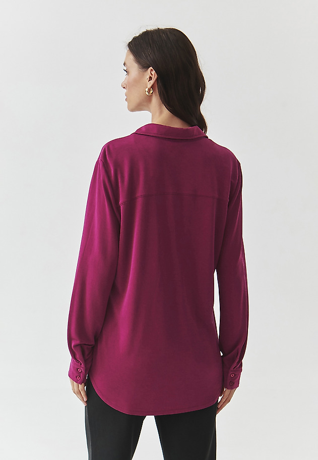 LADIES' KNITTED SHIRT WITH COLLAR — GANKO LADIES' KNITTED SHIRT WITH COLLAR — GANKO FIOLETOWY 3