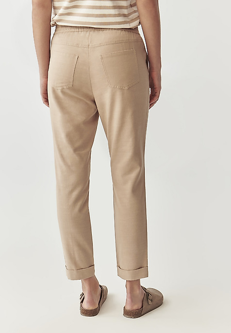 LADIES’ PANTS WITH TURNED-UP CUFFS - SUMIKO BEIGE 2