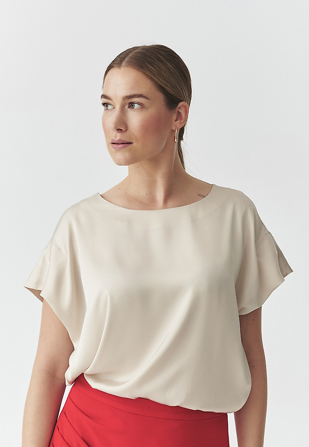 SATYNOWA BLUZKA — IRMINA SATYNOWA BLUZKA — IRMINA BEŻOWY 4