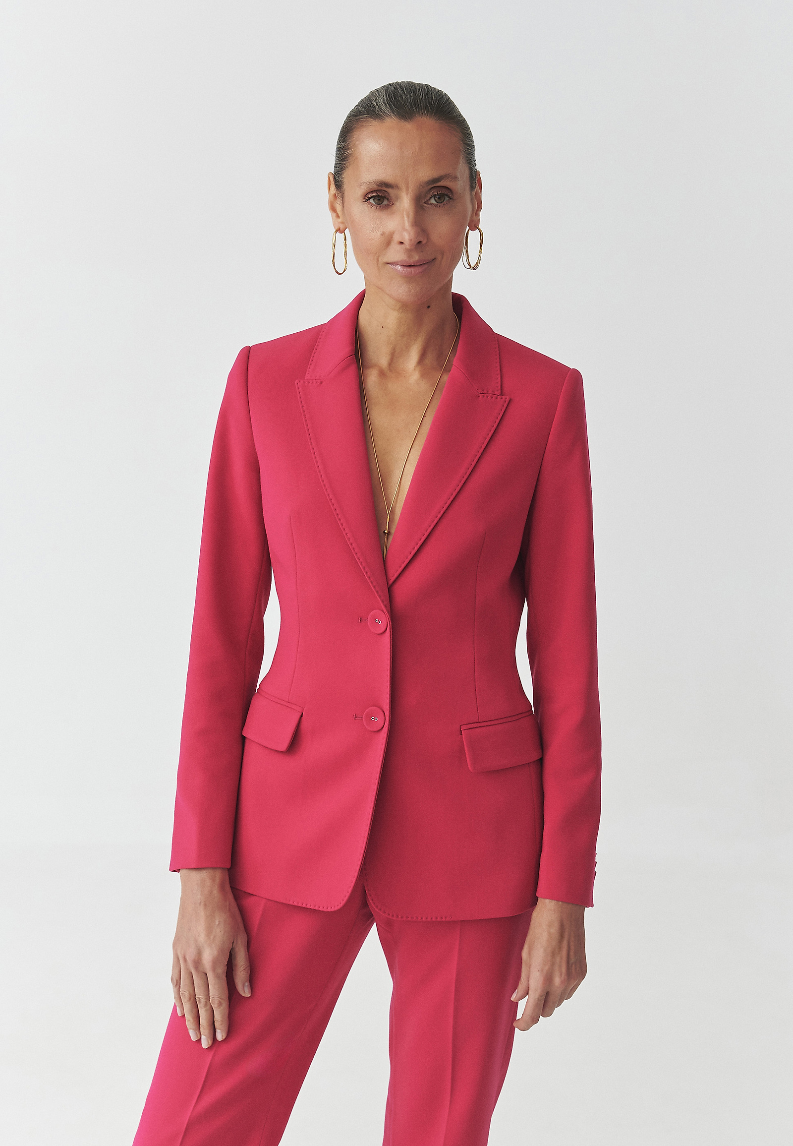 TKANINOWY ŻAKIET W KOLORZE FUKSJI — LONESA 1 TKANINOWY ŻAKIET W KOLORZE FUKSJI — LONESA 1 CZERWONY 108926