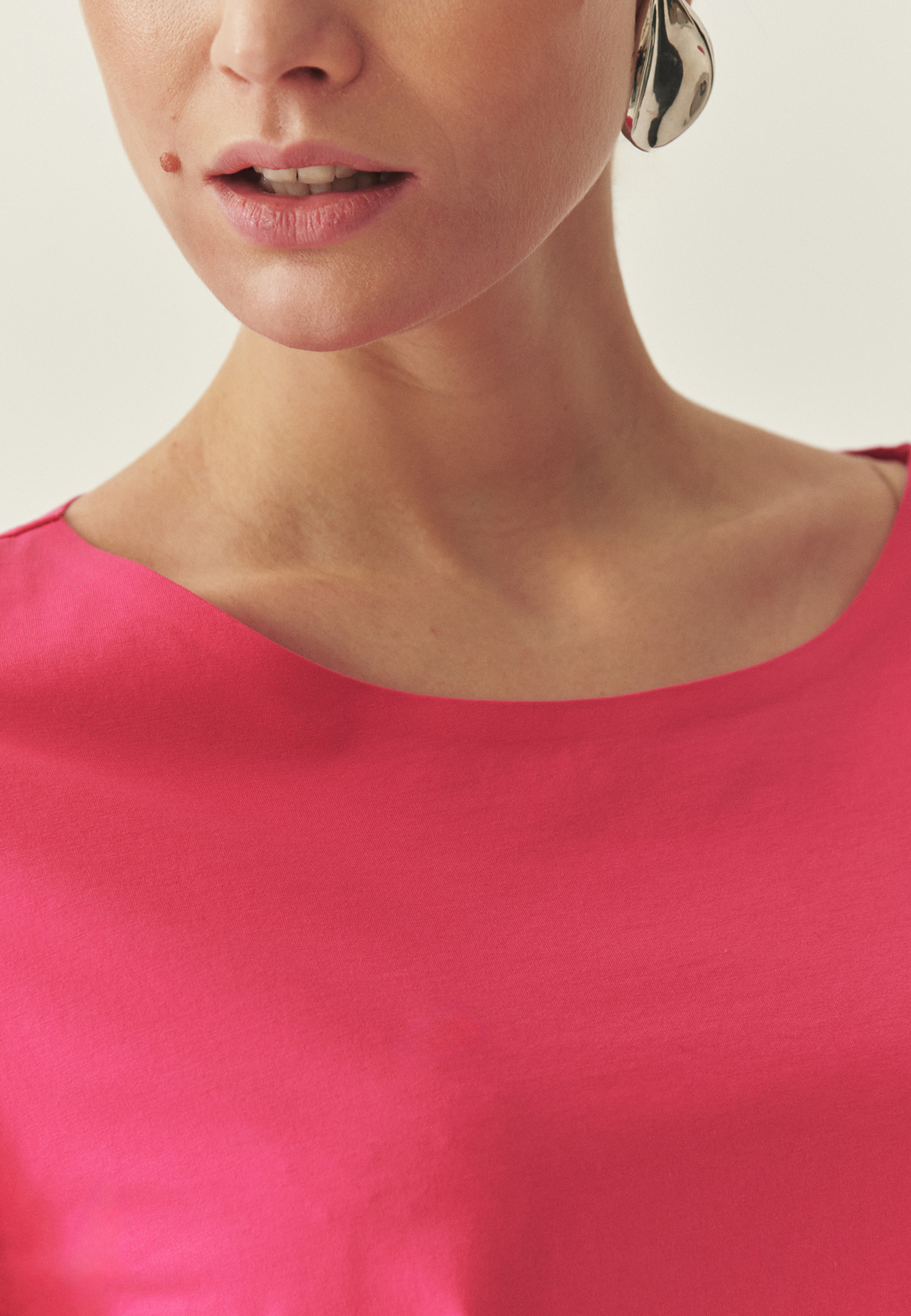 KLASYCZNA BLUZKA Z BAWEŁNĄ - KERO RÓŻOWY 2