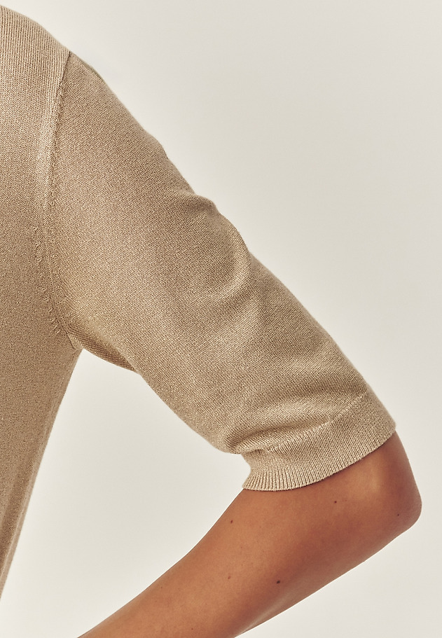 CLASSIC JUMPER WITH METALLIC FIBRE - LULU CLASSIC JUMPER WITH METALLIC FIBRE - LULU BEIGE 6
