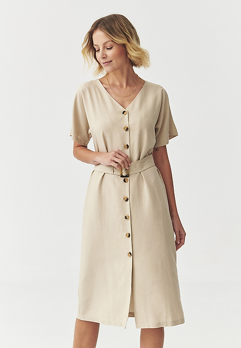 LYOCELL WOVEN DRESS - LORIA BEIGE 2