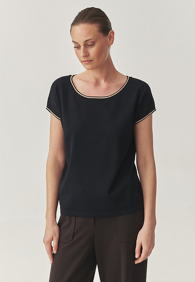 CLASSIC BLOUSE WITH VISCOSE - SORAL CLASSIC BLOUSE WITH VISCOSE - SORAL NAVY BLUE 2