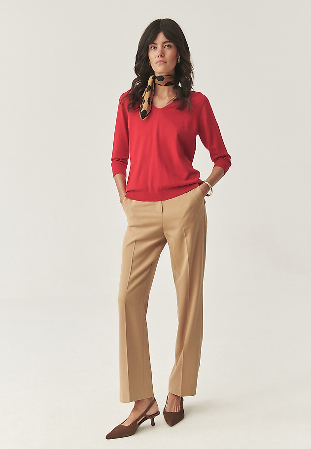 FITTED COTTON JUMPER - VICA FITTED COTTON JUMPER - VICA RED 6