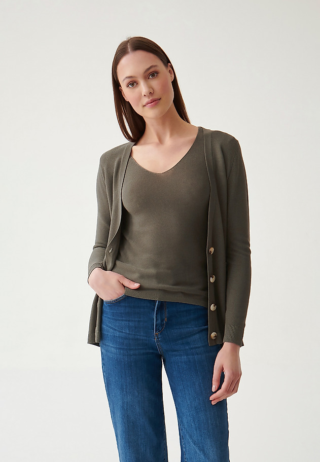 SWETER DAMSKI ZAPINANY NA GUZIKI PIMIKO SWETER DAMSKI ZAPINANY NA GUZIKI PIMIKO KHAKI 5
