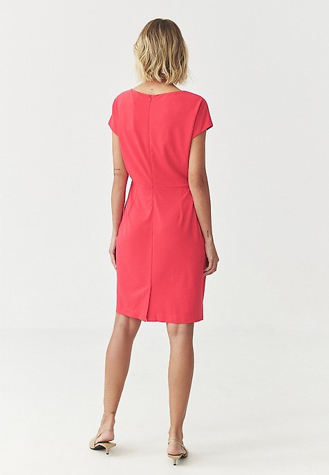 VISCOSE KNITTED PENCIL DRESS - JESSICA RED 2
