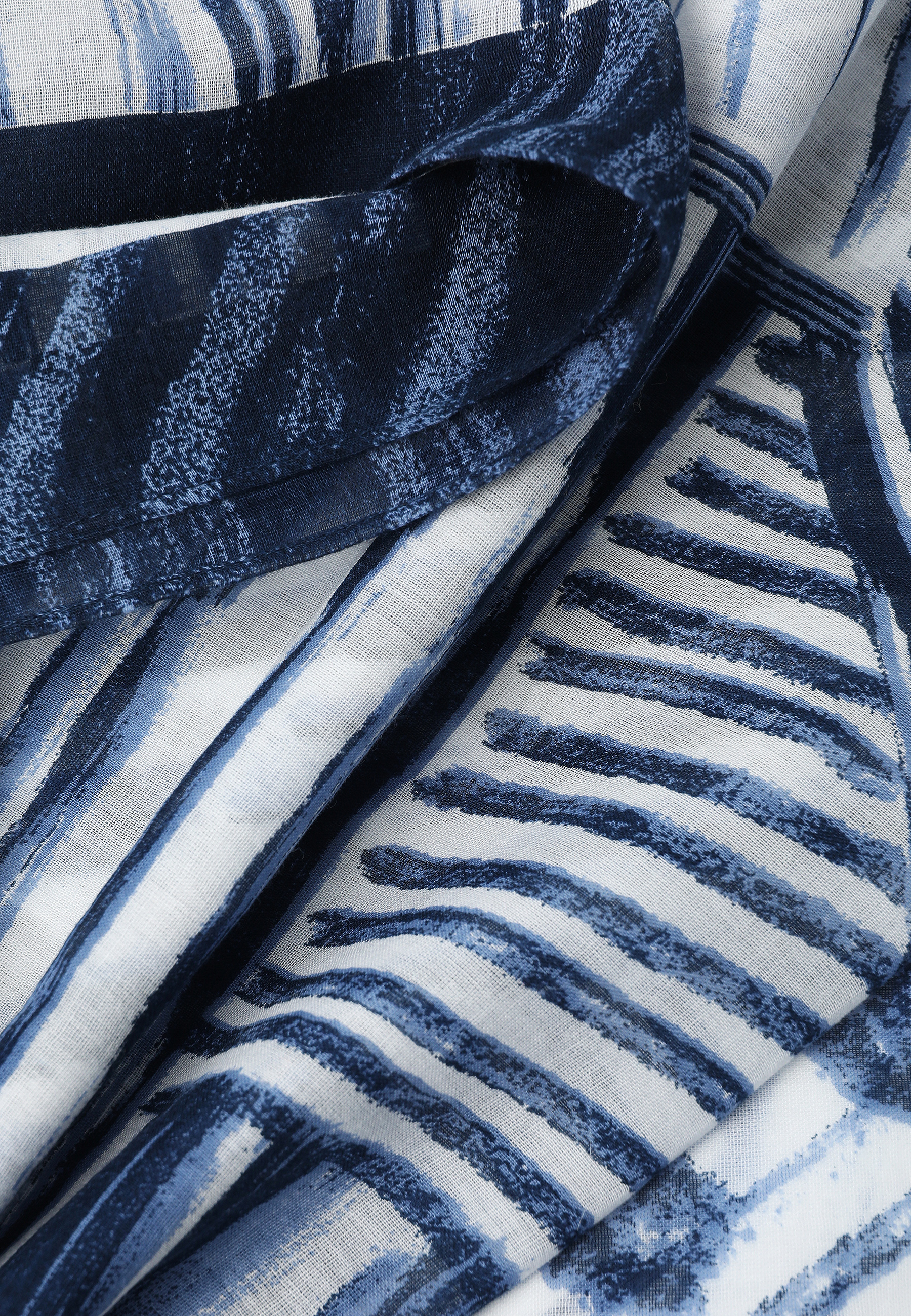 BAWEŁNIANA CHUSTA Z AUTORSKIM WZOREM - ORAYE GRANATOWY 2