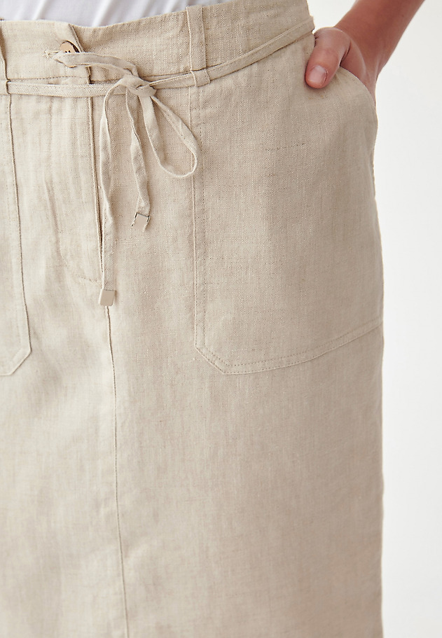 LADIES' LINEN PENCIL SKIRT SZAMI LADIES' LINEN PENCIL SKIRT SZAMI BEŻOWY 5
