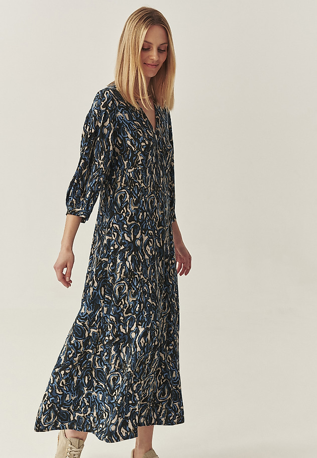 VISCOSE MIDI DRESS WITH ORIGINAL DESIGN - KASIDI VISCOSE MIDI DRESS WITH ORIGINAL DESIGN - KASIDI MULTICOLOR 1