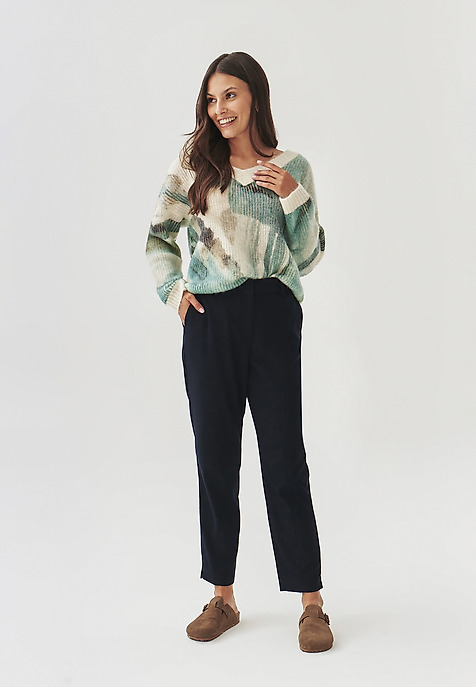 PLÁTĚNÉ KALHOTY CIGARETOVÉHO STŘIHU - RENRIMI PLÁTĚNÉ KALHOTY CIGARETOVÉHO STŘIHU - RENRIMI