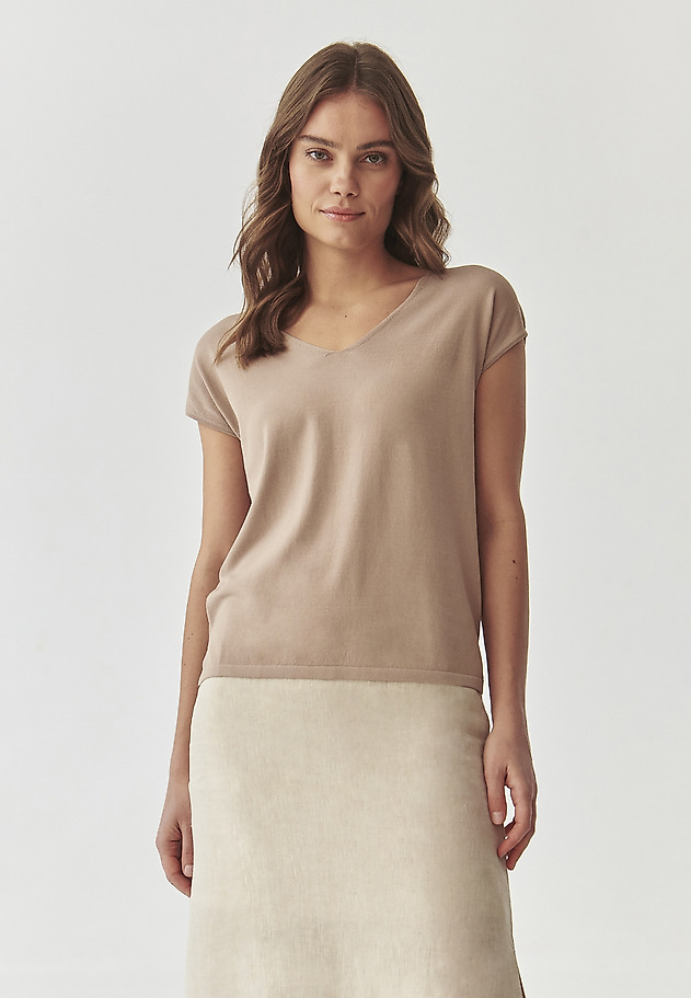 ŽENSKA PLETENA BLUZA BREZ ROKAVOV - ESTERE ŽENSKA PLETENA BLUZA BREZ ROKAVOV - ESTERE BEŽ 3