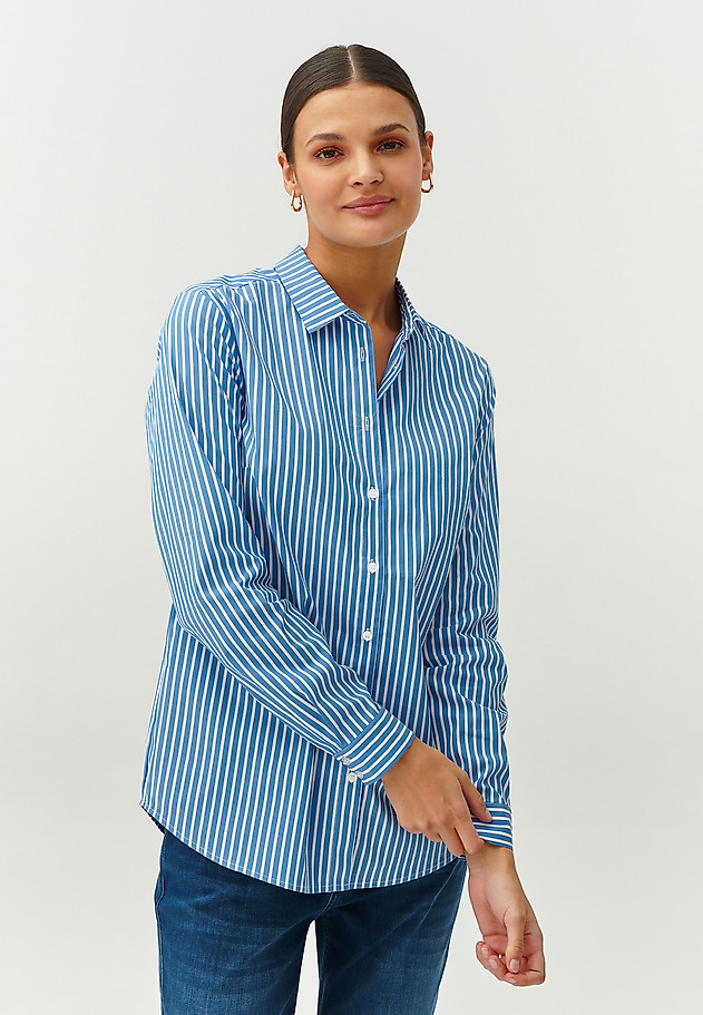LADIES’ STRIPED SHIRT - GONIKO LADIES’ STRIPED SHIRT - GONIKO BLUE 3