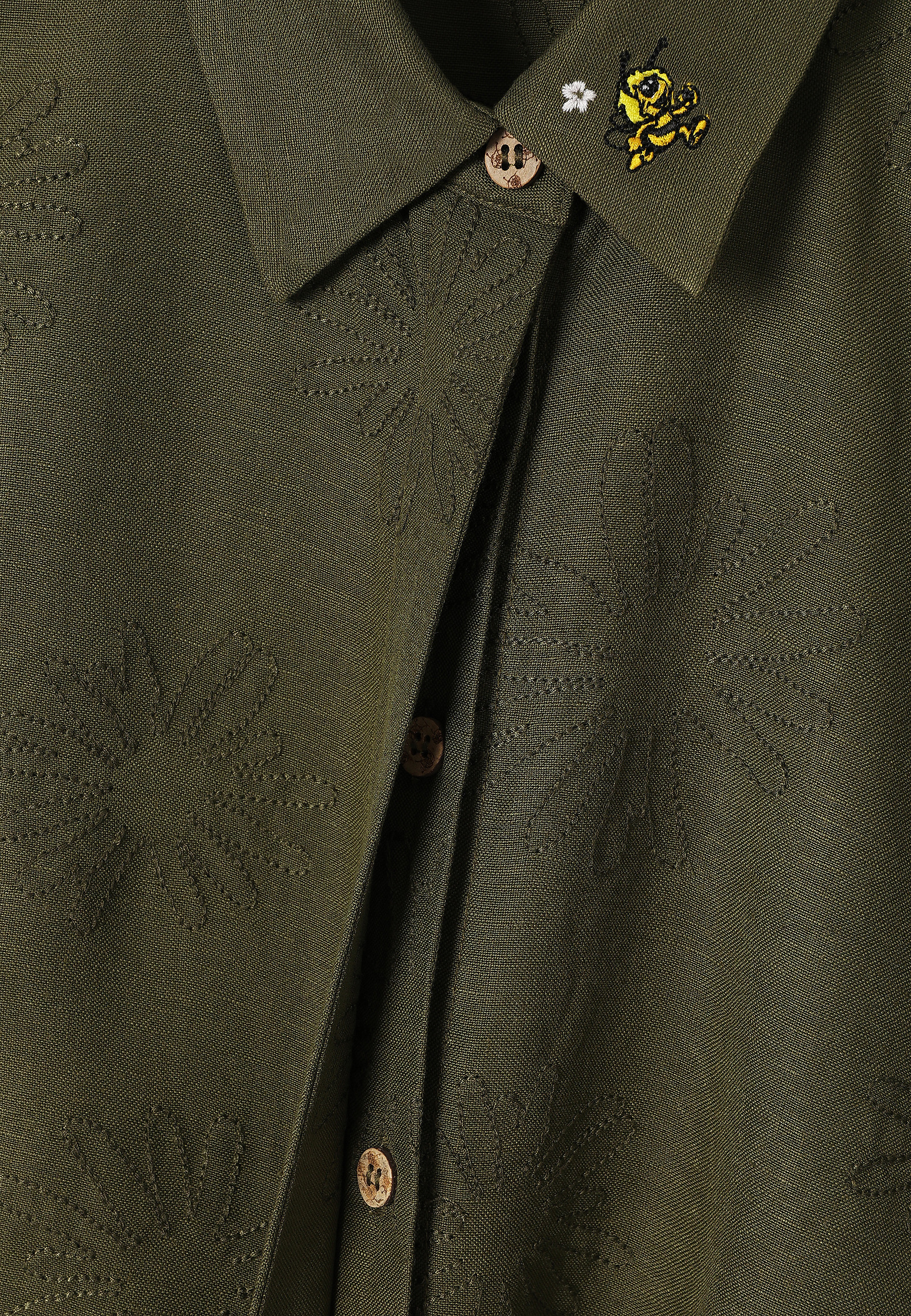 LINEN-VISCOSE SHIRT - KAMA LINEN-VISCOSE SHIRT - KAMA KHAKI 110602