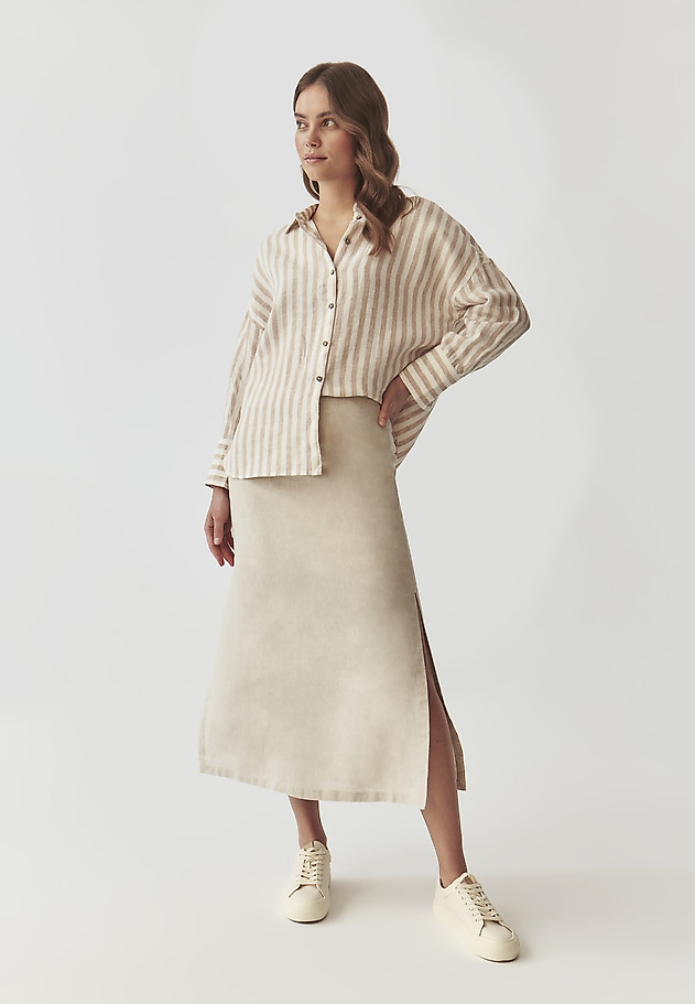 LADIES’ LINEN STRIPED BLOUSE - ANDRAGIA LADIES’ LINEN STRIPED BLOUSE - ANDRAGIA MULTIKOLOR 2