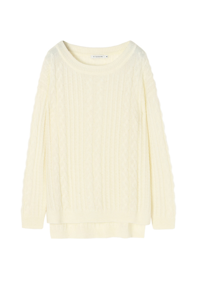 LADIES' SIMPLE PULLOVER WITH MOHAIR MIKO LADIES' SIMPLE PULLOVER WITH MOHAIR MIKO ECRU 5