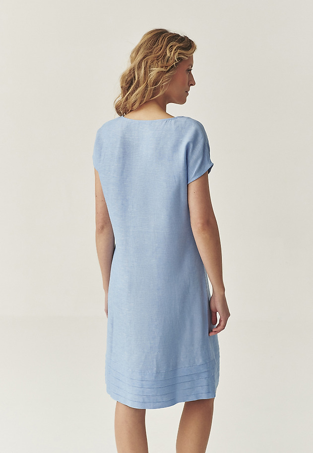 CLASSIC DRESS WITH LINEN - TWIGI CLASSIC DRESS WITH LINEN - TWIGI NIEBIESKI 2