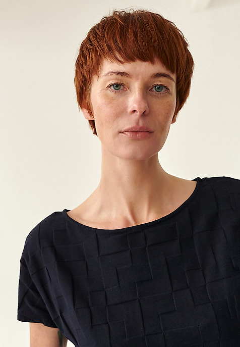 BLUZĂ DE DAMĂ DIN TRICOT STRUCTURAT AMERIA BLEUMARIN 2
