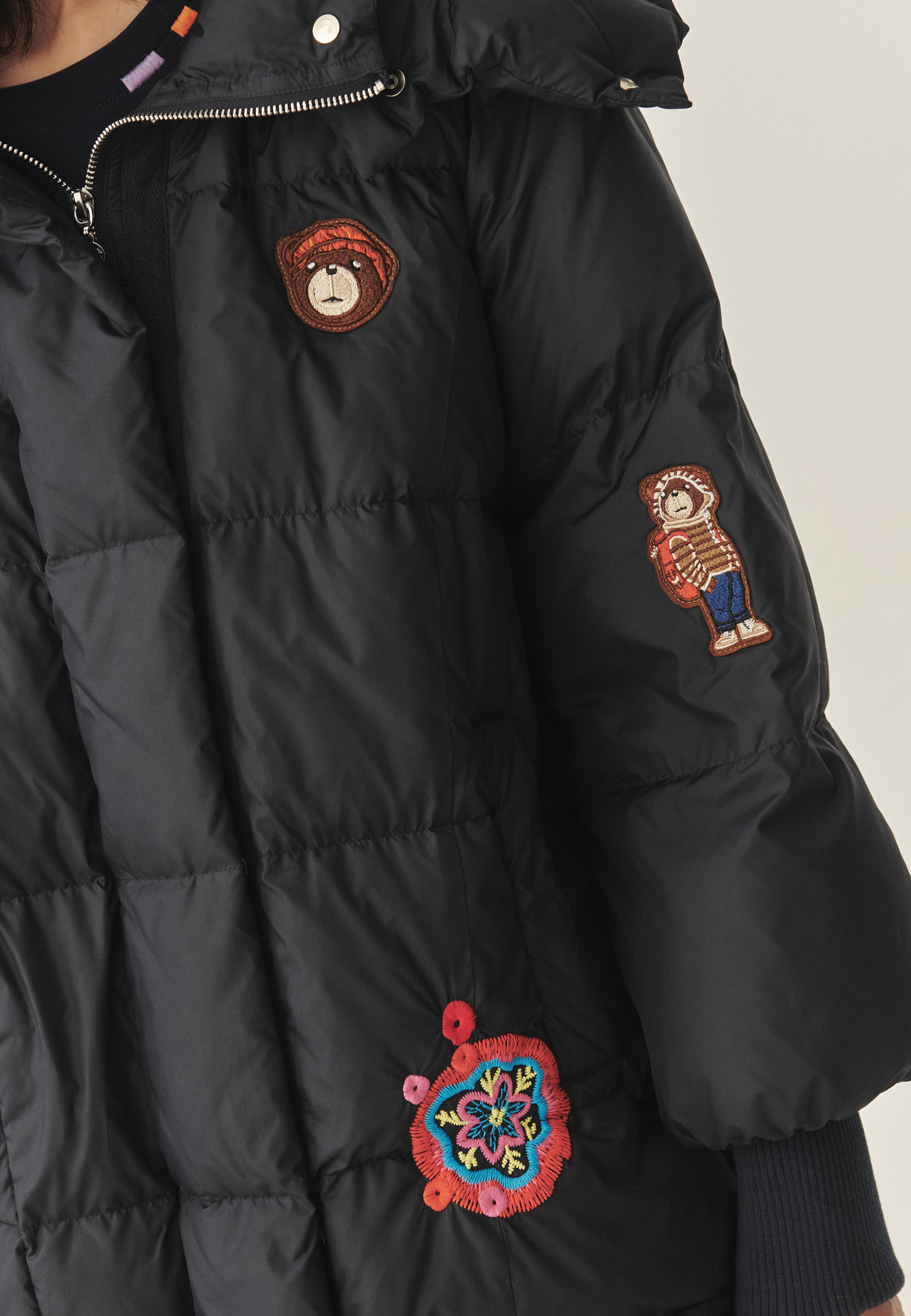 PUCHOWA KURTKA Z MISIEM USZATKIEM - KREZI GRANATOWY 2