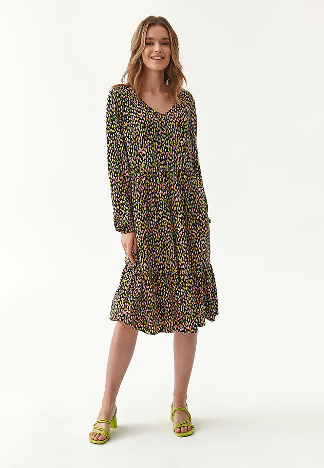 LADIES' RUFFLE PRINTED DRESS MILI 1 LADIES' RUFFLE PRINTED DRESS MILI 1 MULTIKOLOR 3